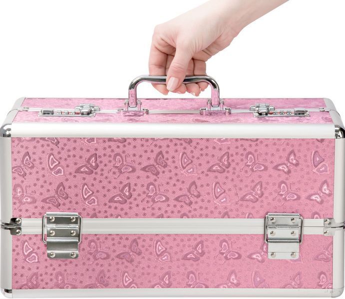 Большой кейс для хранения секс-игрушек BMS Factory Large Lokable Vibrator Case Pink, кодовый замок SO8900 фото