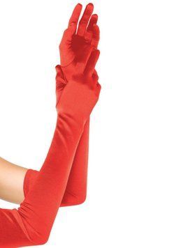 Довгі атласні рукавички Leg Avenue Extra Long Satin Gloves, One Size, червоні SO9086 фото