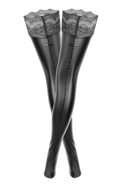 Чулки с мокрым эффектом Noir Handmade F135 Powerwetlook stockings, S, без мысков SX0017 фото