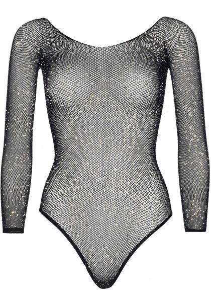 Сетчатое боди со стразами Leg Avenue Crystalized fishnet bodysuit Black One Size SO9136 фото