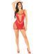 Платье Leg Avenue Lace and Net Mini Dress with Dual Strap One Size, Red SX1734 фото 6