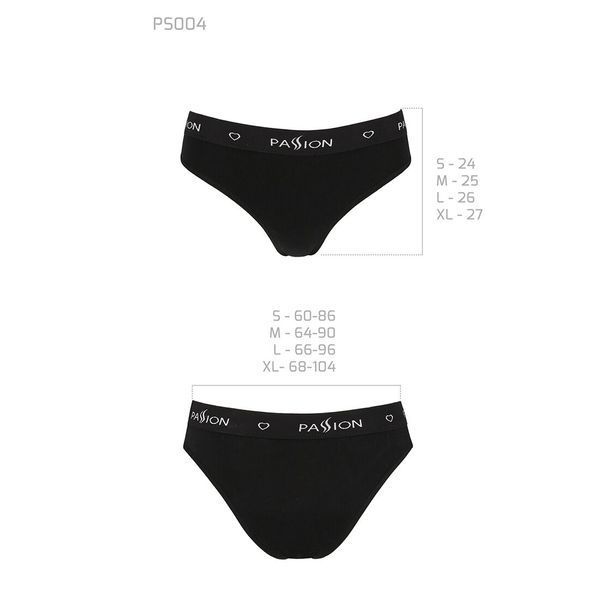 Трусики-слипы из хлопка с эластаном Passion PS004 PANTIES S, black SO4217 фото