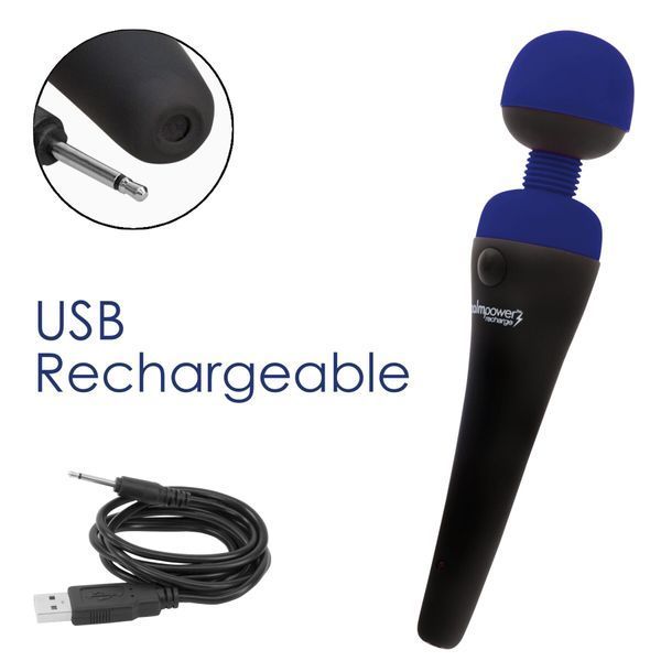 Вибромассажер PalmPower Recharge Blue, перезаряжаемый, гибкая головка, тревел-замок SO8901 фото