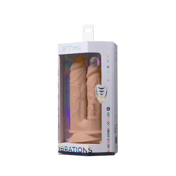 Двойной фаллоимитатор с вибрацией SilexD Double Gusto Vibro Flesh (Model 1 size 8" & 7") + LRS, диаметр 4,5 см и 3,7 см SO8209 фото