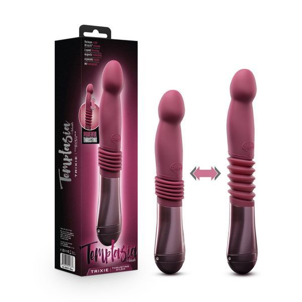 Пульсатор для точки G Blush Temptasia &ndash; Trixie Thrusting Dildo &ndash; Wine Red, 3 скорости SO8835 фото
