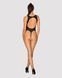 Ажурный бодистокинг с эффектом шнуровки Obsessive B129 teddy black S/M/L, черный, с доступом SO7213 фото 4