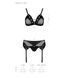 Комплект белья Passion NESSY SET S/M black, бюстгальтер, пояс для чулок, стринги SO8458 фото 5
