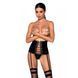 Пояс-корсет из экокожи Passion CELINE SET XXL/XXXL, black шнуровка, съемные пажи для чулок, стринги SO6411 фото 1
