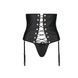 Пояс-корсет из экокожи Passion CELINE SET XXL/XXXL, black шнуровка, съемные пажи для чулок, стринги SO6411 фото 5