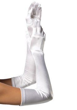 Довгі атласні рукавички Leg Avenue Extra Long Satin Gloves, One Size, білі SO9087 фото