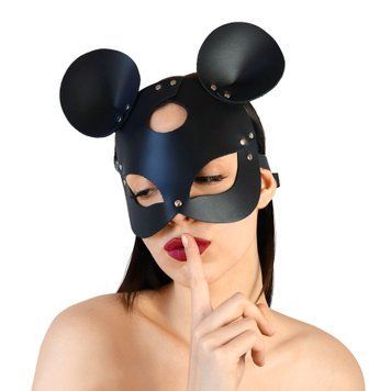 Кожаная маска мышки Art of Sex - Mouse Mask, цвет Черный SO9649 фото