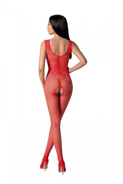 Бодістокінг з крилами Passion BS098 One Size, red, середня сітка, відкритий доступ SO8936 фото