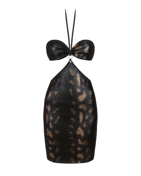 Платье под змеиную кожу Obsessive Vivianty dress M/L, черное SO7314 фото