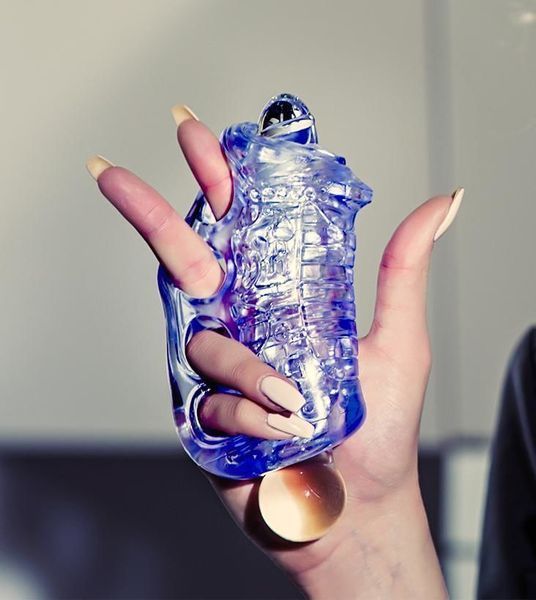 Мастурбатор Fleshlight Fleshskins Grip Blue Ice, надійна фіксація на руці, відмінно для пар та мінет F16623 фото