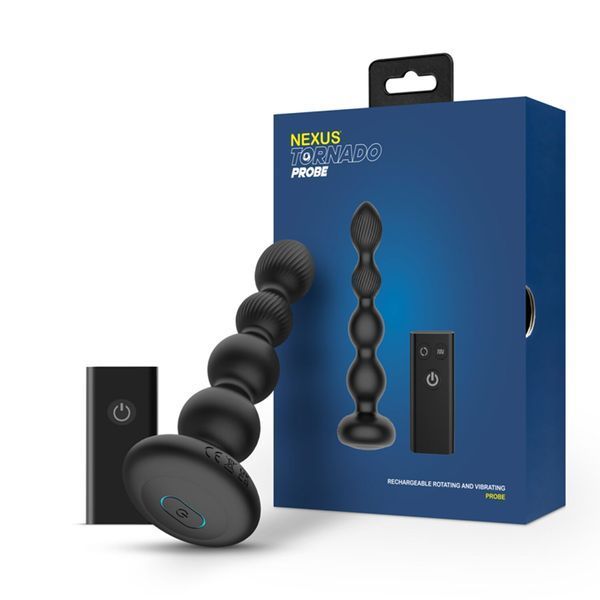 Анальный виброротатор Nexus Tornado Probe Edition, диаметр 3,5 см, вибрация + ротация, пульт ДУ SO9862 фото