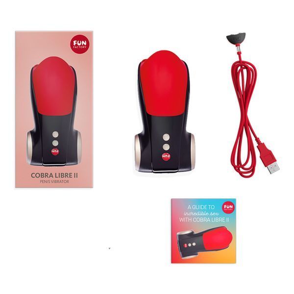 Мастурбатор для головки пениса Fun Factory COBRA LIBRE II black/red, 2 мотора, игра без рук SX0967 фото