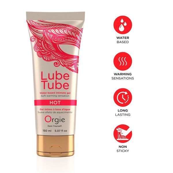 Лубрикант на водной основе Orgie Lube Tube Hot, 150 мл, с согревающим эффектом, без запаха SX1523 фото
