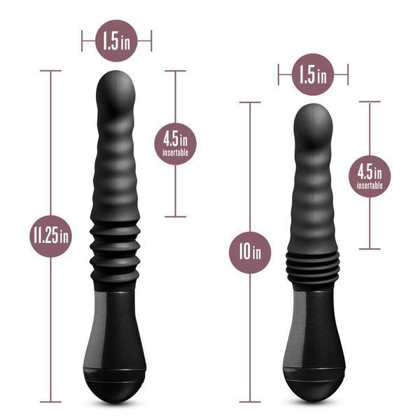 Пульсатор Blush Temptasia &ndash; Lazarus Thrusting Dildo &ndash; Black, ребристый ствол, 3 скорости SO8836 фото