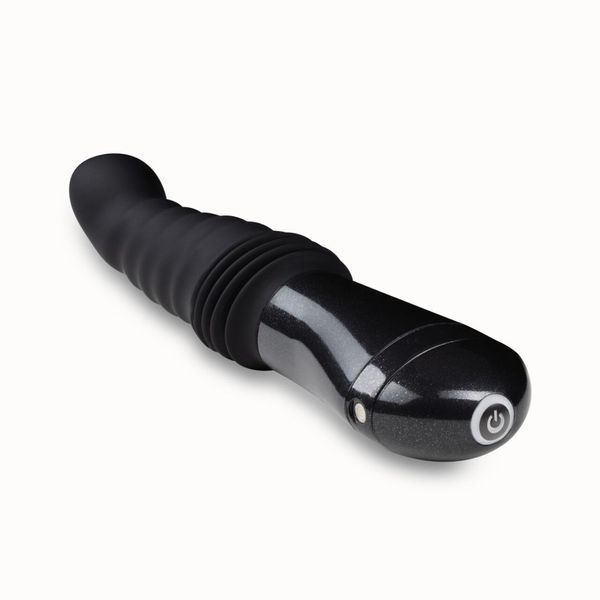 Пульсатор Blush Temptasia &ndash; Lazarus Thrusting Dildo &ndash; Black, ребристый ствол, 3 скорости SO8836 фото