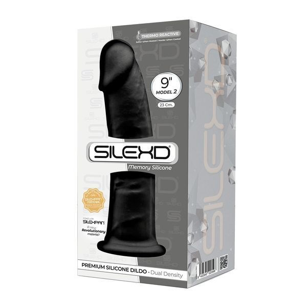 Фаллоимитатор SilexD Oscar Black (MODEL 2 size 9in), двухслойный, силикон+Silexpan, диаметр 5,4см SO9925 фото