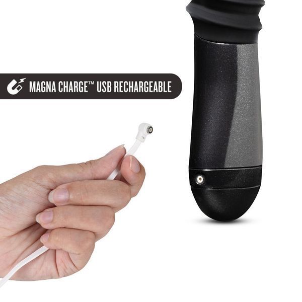 Пульсатор Blush Temptasia &ndash; Lazarus Thrusting Dildo &ndash; Black, ребристый ствол, 3 скорости SO8836 фото