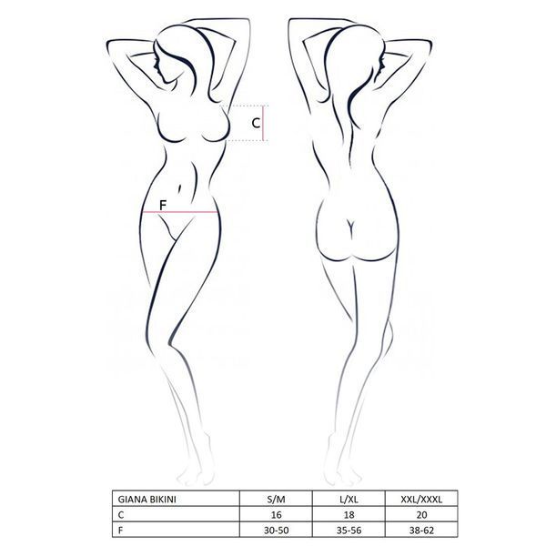 Комплект білизни Passion GIANA BIKINI L/XL, white, напівпрозорі ліф і трусики з бантиками EL15104 фото