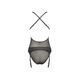 Корсет с декольте Passion ERZA CORSET L/XL, black, пажи, трусики, полупрозрачный PS26007 фото 4