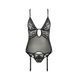 Корсет с декольте Passion ERZA CORSET L/XL, black, пажи, трусики, полупрозрачный PS26007 фото 3