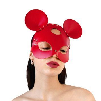 Кожаная маска мышки Art of Sex - Mouse Mask, цвет Красный SO9650 фото