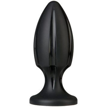 Анальный плаг с каналами для смазки Doc Johnson Platinum Premium Silicone &mdash; The Rocket &mdash; Black SO4916 фото