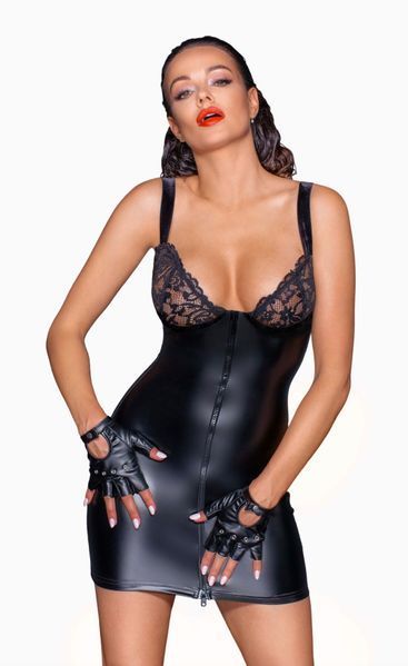 Платье с мокрым эффектом Noir Handmade F254 Powerwetlook mini-dress, L SX0167 фото