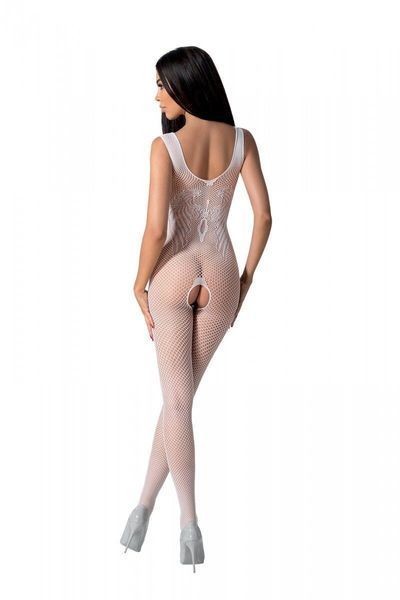 Бодістокінг з крилами Passion BS098 One Size, white, середня сітка, відкритий доступ SO8937 фото