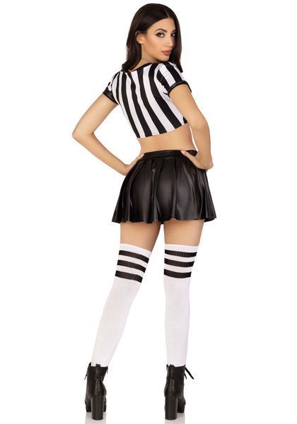 Костюм рефері Leg Avenue Time Out Referee S, кроп-топ спідниця свисток SO9191 фото