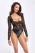 Боди Noir Handmade F296 Psyche, XXL, кружево, длинный рукав, низ под латекс, с доступом SX0217 фото 4