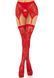 Комплект Leg Avenue Lace thigh highs & garterbelt, One Size, красный, чулки и пояс с пажами SX1060 фото 5
