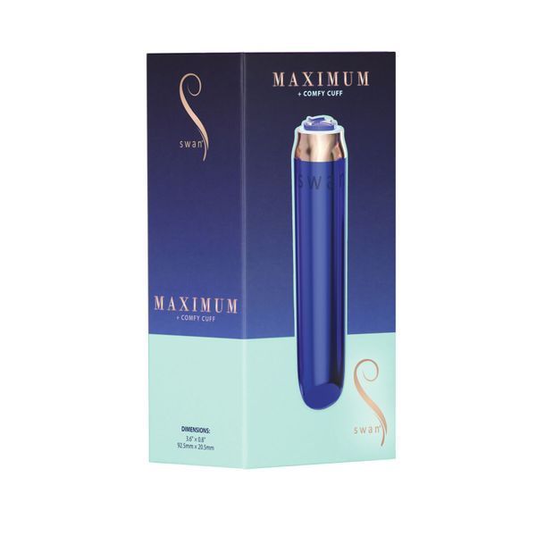 Віброкуля Swan Maximum + Comfy Cuff Blue, суперпотужна, різна інтенсивність, силіконова манжета SO8903 фото