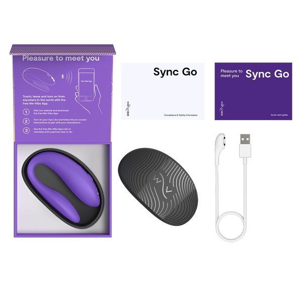 Смарт-вібратор для пар We-Vibe Sync GO Light Purple, тревел-кейс SX0527 фото