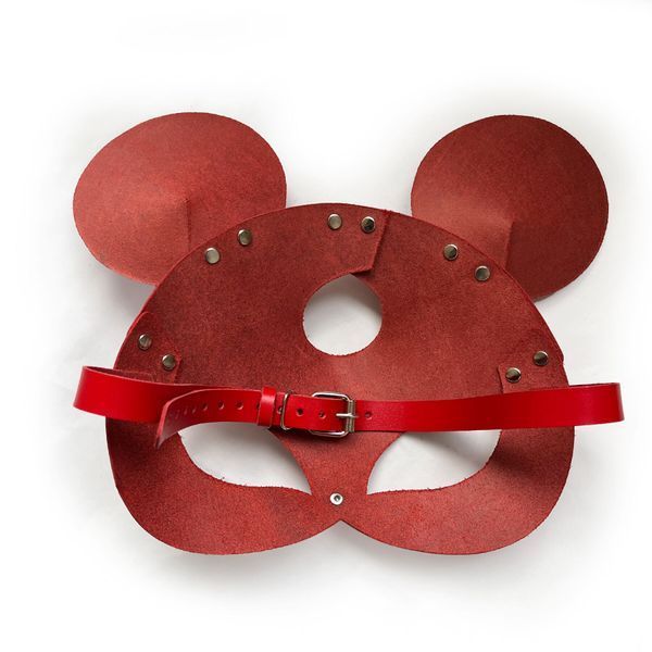 Кожаная маска мышки Art of Sex - Mouse Mask, цвет Красный SO9650 фото