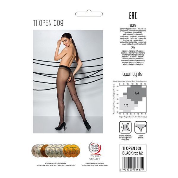 Колготки с открытым доступом, имитация ботфорт Passion TIOPEN 009 1/2 (20 den), black SO5799 фото