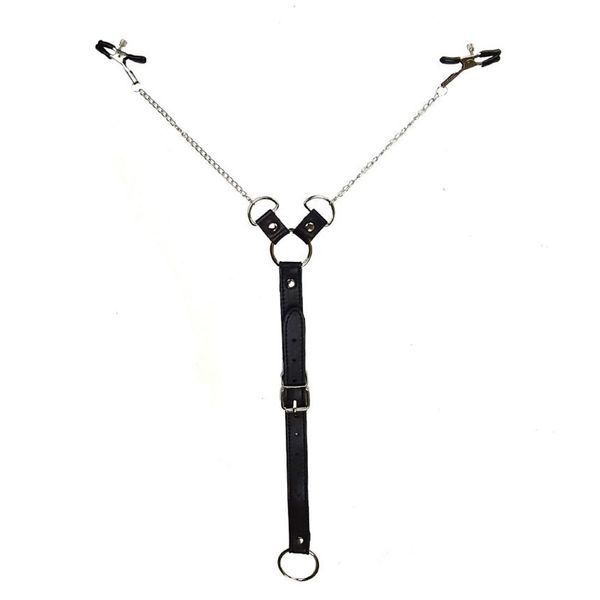 Зажимы для сосков с фиксацией на пенисе Art of Sex &ndash; Nipple Clamps for Men, экокожа SO5146 фото