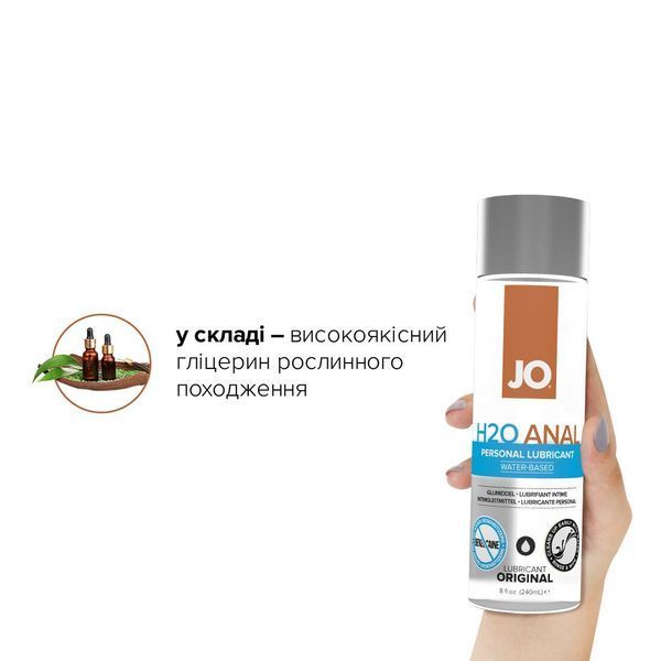 Анальная смазка JO ANAL H2O &mdash; ORIGINAL (240 мл) на водной основе, растительный глицерин SO1694 фото