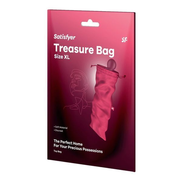 Мешочек для секс-игрушек Satisfyer Treasure Bag XL, розовый, на шнурке SX0554 фото