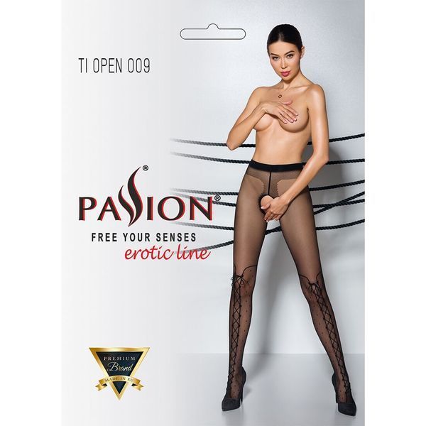Колготки с открытым доступом, имитация ботфорт Passion TIOPEN 009 1/2 (20 den), black SO5799 фото