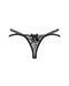 Трусики-стринги Obsessive Blomentis thong, M/L, черные, кружевные, боковинки &mdash; двойные полосочки SX1037 фото 4