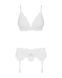 Кружевной комплект белья Obsessive 810-SEG-2 S/M White, бюстгальтер, стринги, пояс для чулок SO7165 фото 5