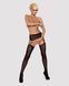Чулки-стокинги с растительным рисунком Obsessive Garter stockings S206 black S/M/L черные, имитация SO7265 фото 3