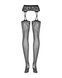 Чулки-стокинги с растительным рисунком Obsessive Garter stockings S206 black S/M/L черные, имитация SO7265 фото 6