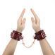 Кожаные наручники Liebe Seele Wine Red Wrist Cuffs, съемная цепочка-крепление SO9452 фото 9