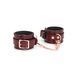 Кожаные наручники Liebe Seele Wine Red Wrist Cuffs, съемная цепочка-крепление SO9452 фото 1