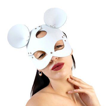 Кожаная маска мышки Art of Sex - Mouse Mask, цвет Белый SO9651 фото